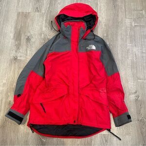 The North Face Women’s Red Full Zip Hooded Goretex Jacket Size Medium